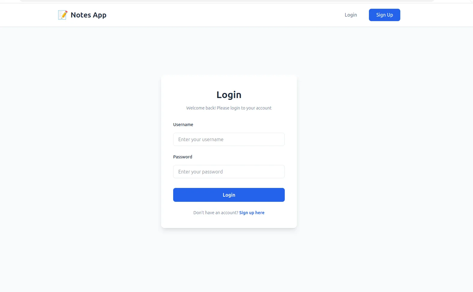 Project Screenshot - Full-Stack Notes App